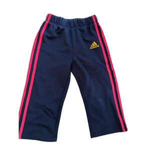 Baby Adidas Navy Pink Stripe Sweatpants Joggers 12 Months